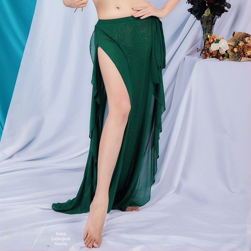 BELLYQUEEN/Dancer moderni kostim za belly dance, ženski scenski odjev, materijal Water Yarn, 100% poliester, podstava Water Yarn 100% poliester, pogodan za proljeće/ljeto/jesen, pozornica, belly dance, drama