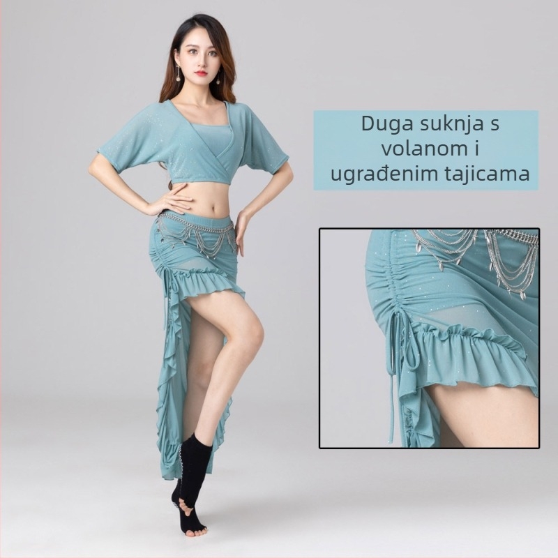 Kostim za Belly Dance za početnike – Set haljina s mrežastom tkaninom, poliester 50–70%, spandeks <30%, proljeće 2023, za žene 18–24