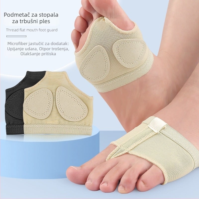 Zaštitnik stopala Belly Dance – prednji jastučić za prednji dio stopala, potplat od elastične mrežaste mikrovlaknate tkanine, pogodna za balet, gimnastiku i latino ples, sve sezone