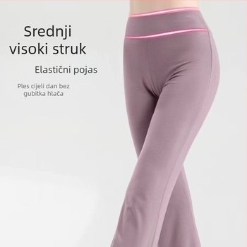Ženske hlače za moderni ples, Modal tkanina, podstava 95% pamuk, jednobojni uzorak, pogodne za scenske kostime, Belly Dance, balet, latino ples