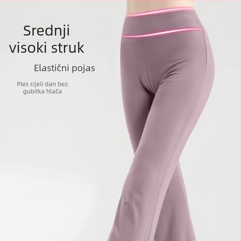 Ženske hlače za moderni ples, Modal tkanina, podstava 95% pamuk, jednobojni uzorak, pogodne za scenske kostime, Belly Dance, balet, latino ples