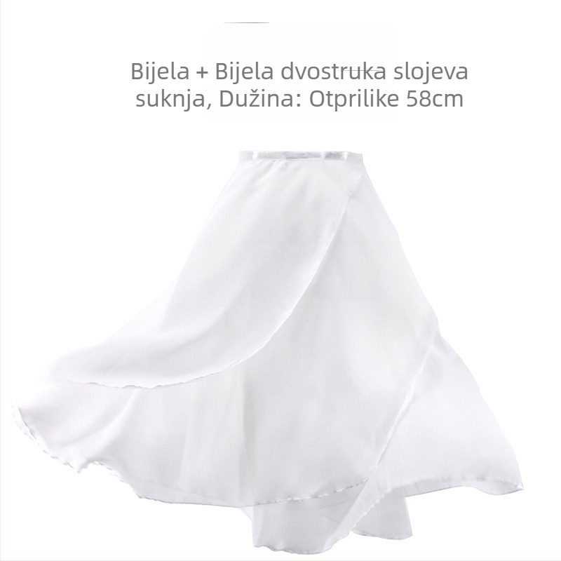 Odraslo žensko baletno odijelo, kostim za vježbanje za balet i klasični ples, moderan ples, poliester tkanina s podstavom od elastina
