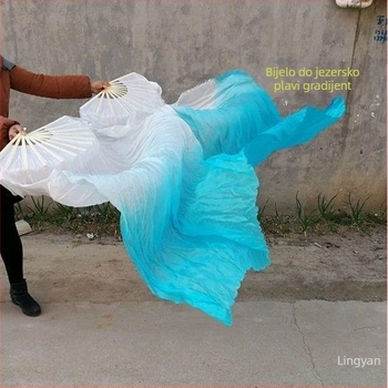 Svileni plesni fan s koi uzorkom za belly dance i Yangko – dodatak za izvedbe za odrasle