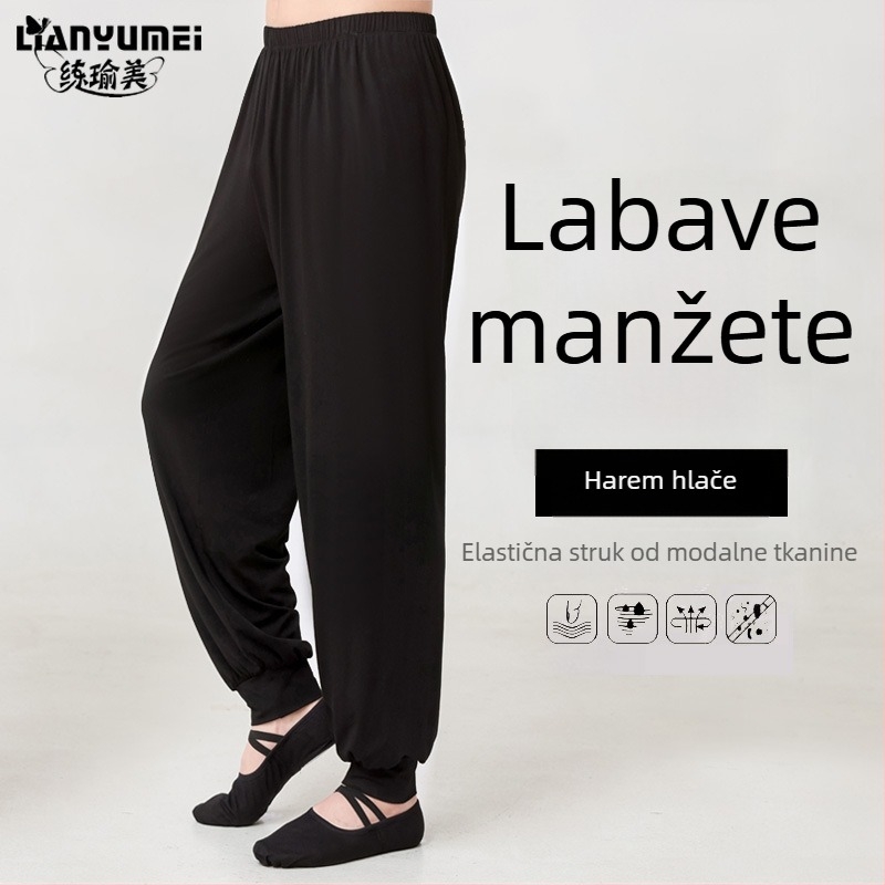 Muške moderne plesne hlače za probe; materijal: 80% pamuk; jednobojni dizajn; sve sezone; za pozornicu i različite plesne stilove