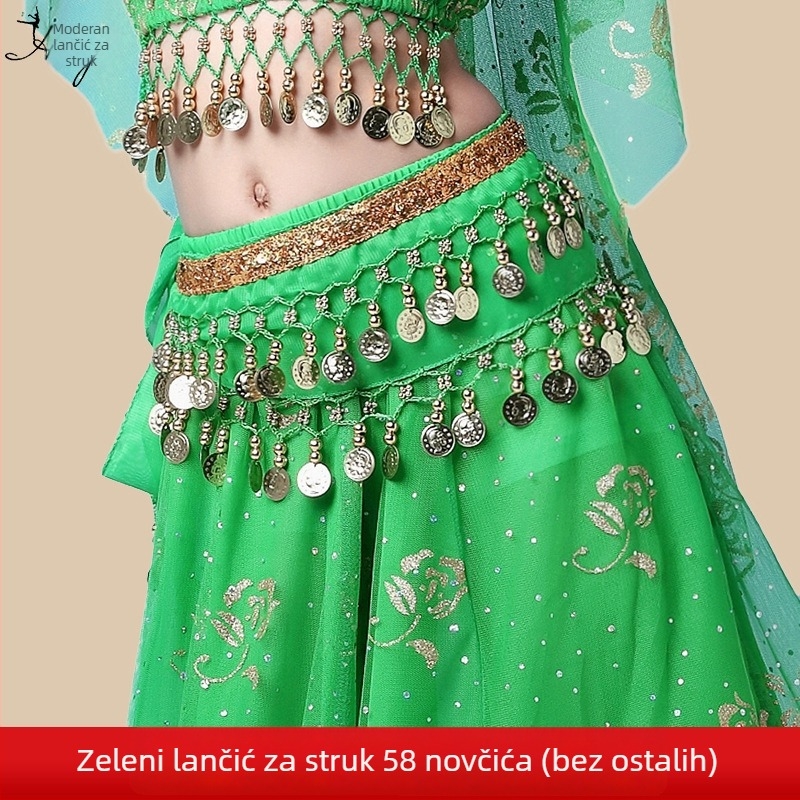 Remen za belly dance i šal oko kuka za indijske plesne nastupe, za vježbu.