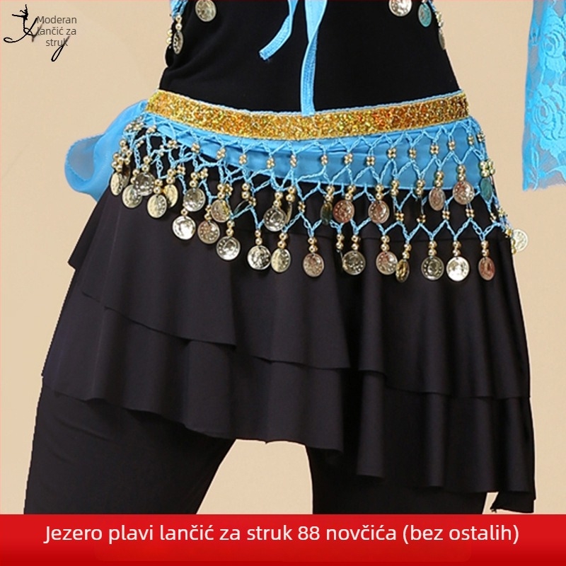 Remen za belly dance i šal oko kuka za indijske plesne nastupe, za vježbu.