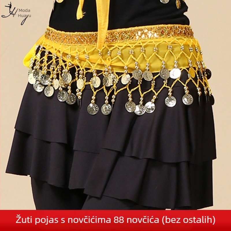Remen za belly dance i šal oko kuka za indijske plesne nastupe, za vježbu.