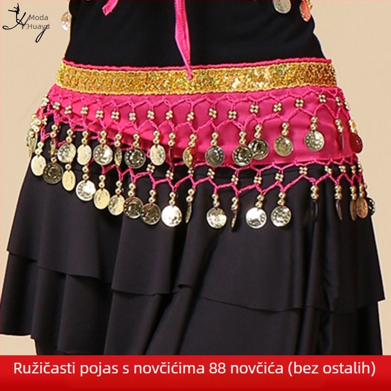 Remen za belly dance i šal oko kuka za indijske plesne nastupe, za vježbu.