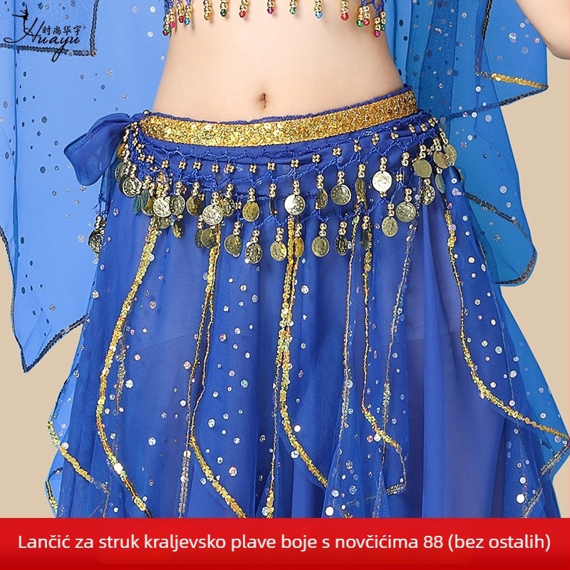 Remen za belly dance i šal oko kuka za indijske plesne nastupe, za vježbu.
