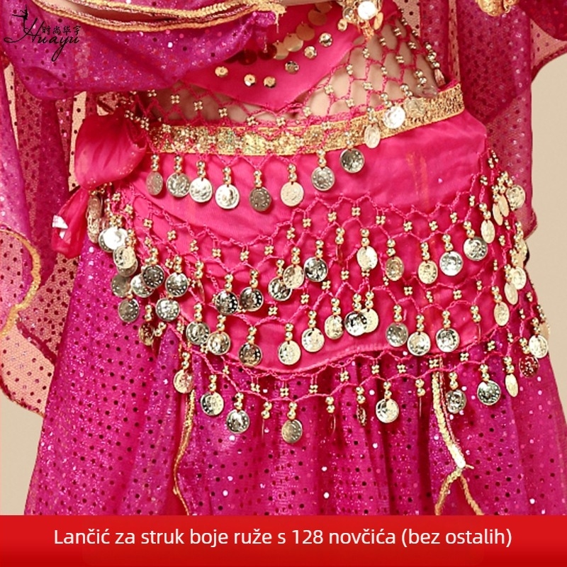 Remen za belly dance i šal oko kuka za indijske plesne nastupe, za vježbu.