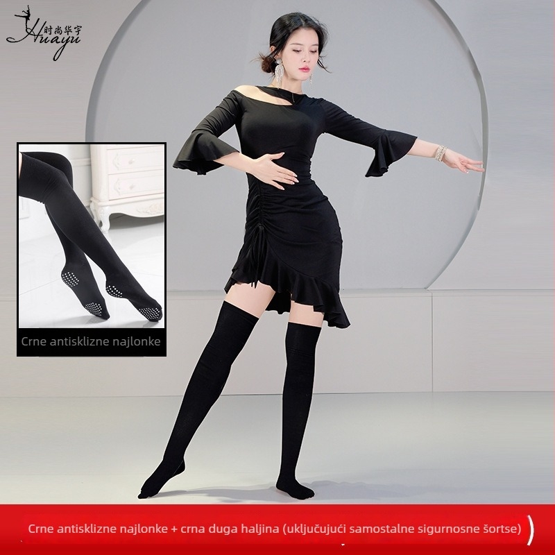 Komplet kostima za ples trbušnog plesa s otvorenim ramenima i trombitastim rukavima | Crystal Cotton s Spandex, ljeto 2025, Fashion Huayu