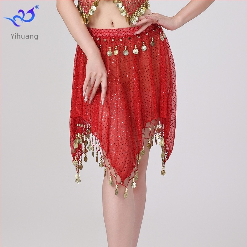 Suknja za belly dance s šljokicama, tkanina s točkicama, poliestersko-spandeks smjesa, žena, ljeto 2025