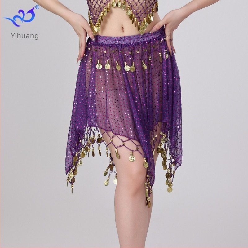 Suknja za belly dance s šljokicama, tkanina s točkicama, poliestersko-spandeks smjesa, žena, ljeto 2025