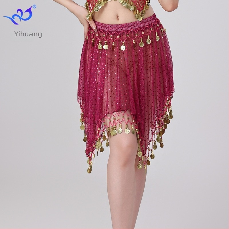 Suknja za belly dance s šljokicama, tkanina s točkicama, poliestersko-spandeks smjesa, žena, ljeto 2025