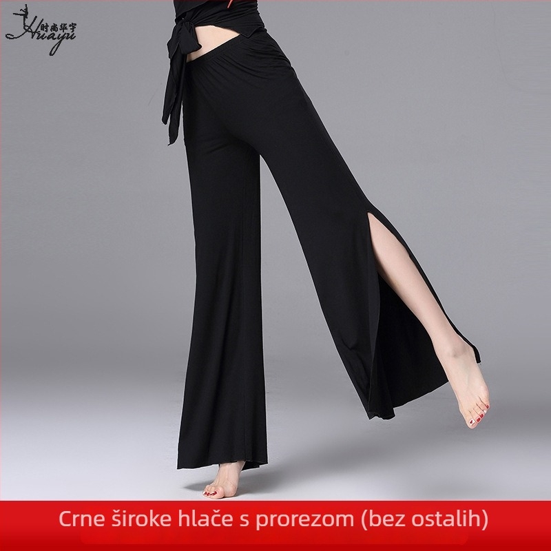 Huayu hlače za Belly Dance sa šlicom – modalna tkanina, za žene, za vježbanje
