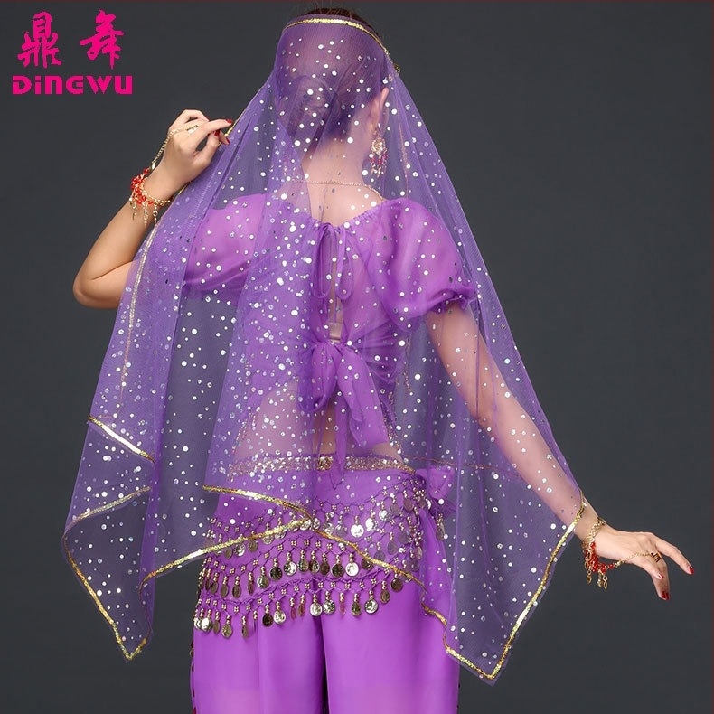 Ding Dance Belly Dance Headwear s ukrasnim novčićima za odrasle žene, poliester šal