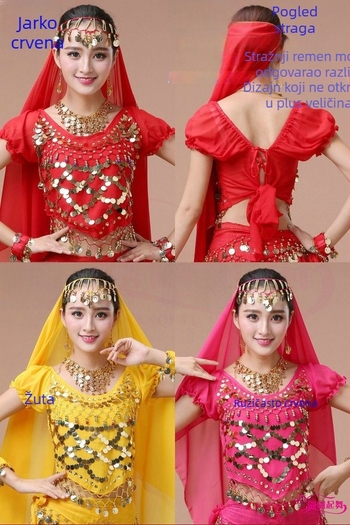 Kostim za ples stomaka – top kratkih rukava za indijske i Xinjiang narodne plesove
