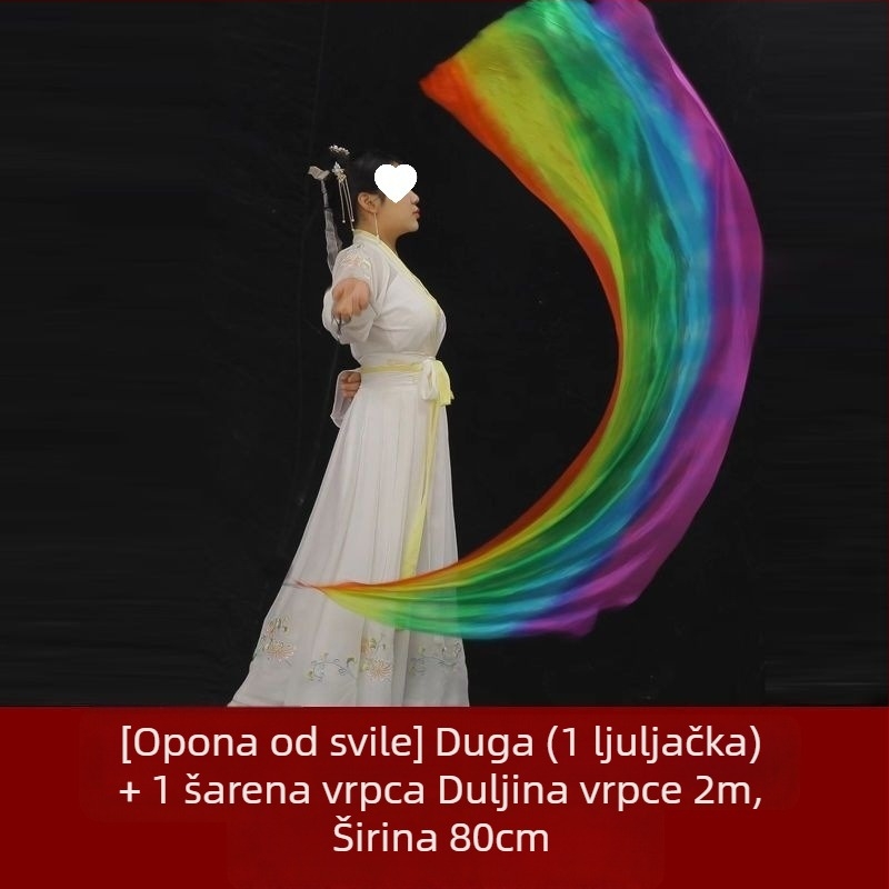Aksesor za ples trbuha s gradientnim svilenim šalomom i visećom kuglicom (Marka: Other; Dobna skupina: Odrasli; Lansiranje: Ljeto 2021; Upotreba: scenska izvedba/otvaranje)