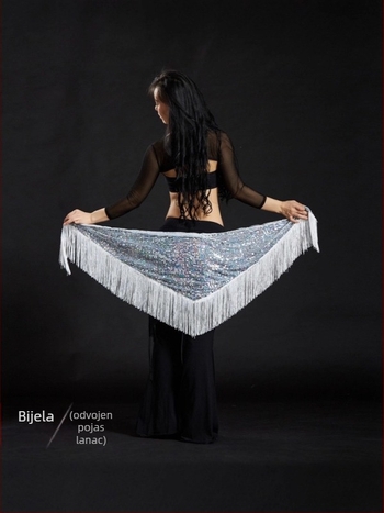 Kostim za belly dance s izvezenim detaljima, poliester tkanina 50–70% + 30–50%, elegantan stil, ljeto 2025.