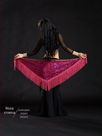 Kostim za belly dance s izvezenim detaljima, poliester tkanina 50–70% + 30–50%, elegantan stil, ljeto 2025.