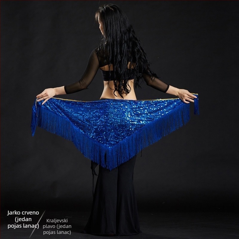 Kostim za belly dance s izvezenim detaljima, poliester tkanina 50–70% + 30–50%, elegantan stil, ljeto 2025.