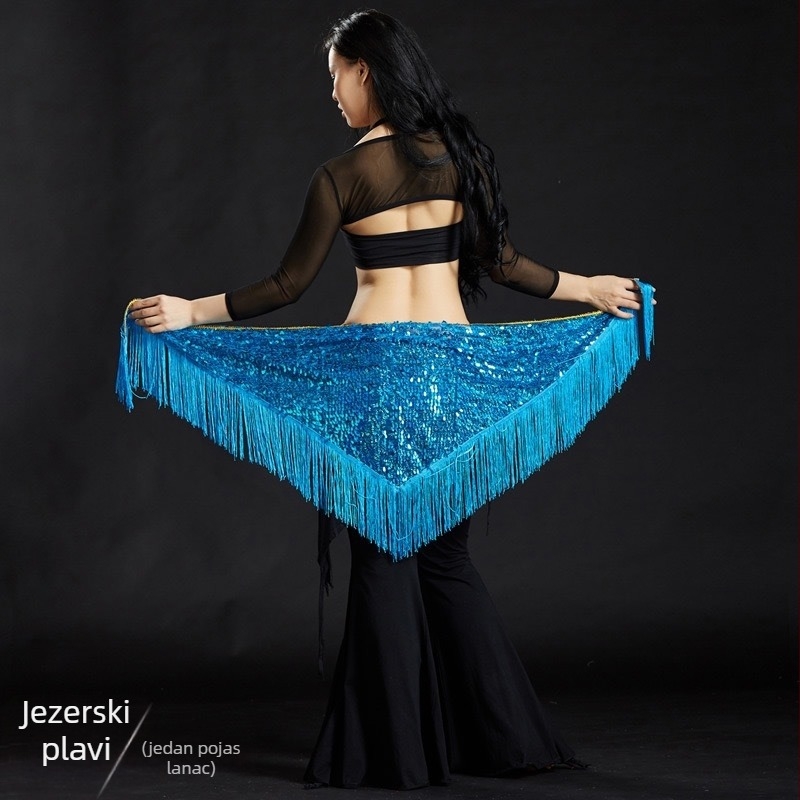 Kostim za belly dance s izvezenim detaljima, poliester tkanina 50–70% + 30–50%, elegantan stil, ljeto 2025.
