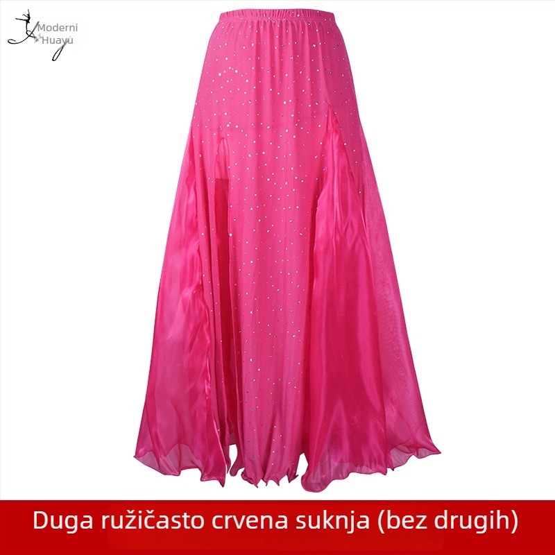 Set za ples trbuha s grudnjakom ukrašenim perlicama za scenske nastupe (Brand: Huayu; Glavni materijal: Spandex; Smjesa kemijskih vlakana; Sezona: Ljeto 2024; Za žene)