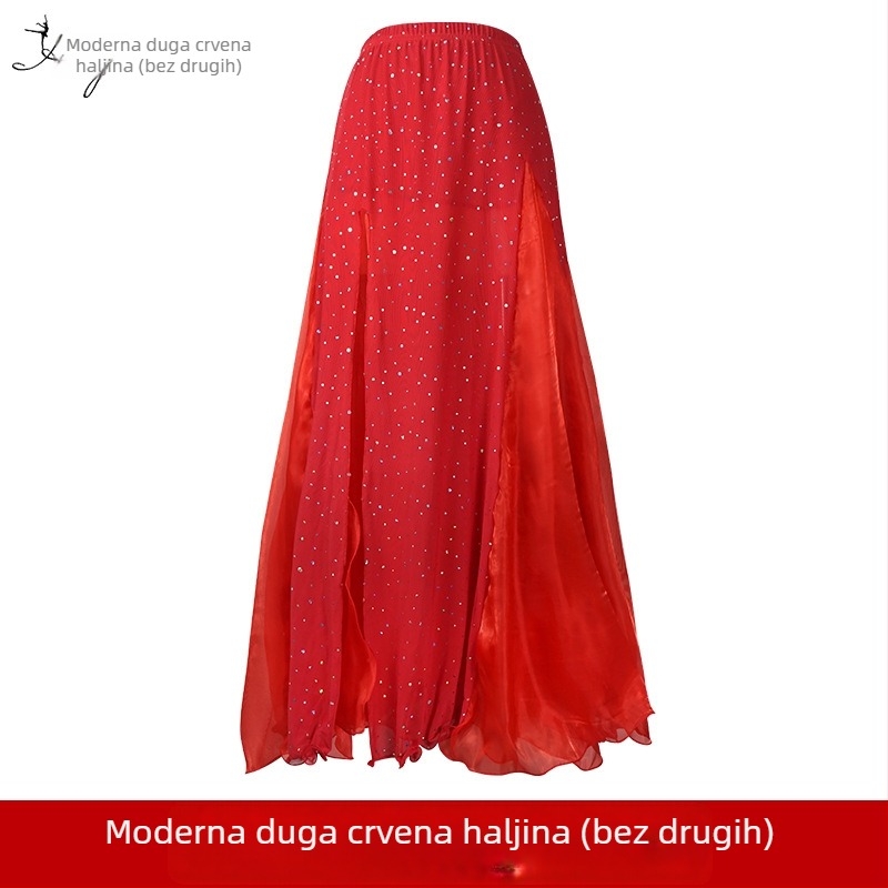 Set za ples trbuha s grudnjakom ukrašenim perlicama za scenske nastupe (Brand: Huayu; Glavni materijal: Spandex; Smjesa kemijskih vlakana; Sezona: Ljeto 2024; Za žene)