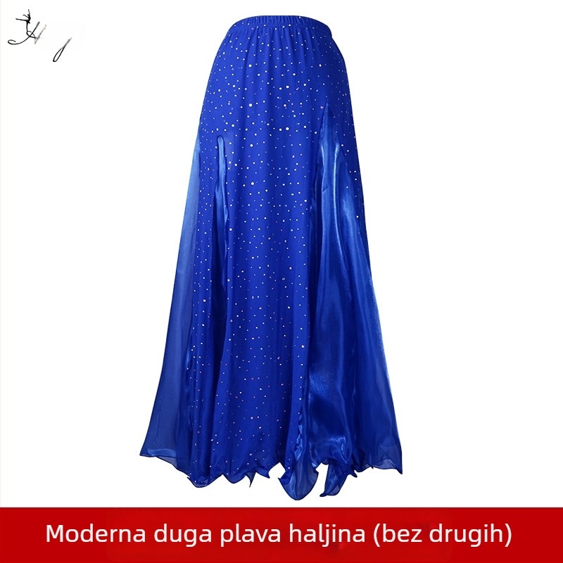 Set za ples trbuha s grudnjakom ukrašenim perlicama za scenske nastupe (Brand: Huayu; Glavni materijal: Spandex; Smjesa kemijskih vlakana; Sezona: Ljeto 2024; Za žene)