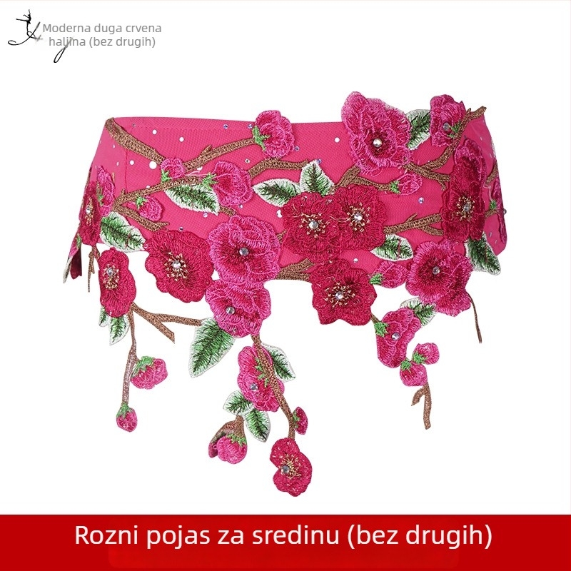Set za ples trbuha s grudnjakom ukrašenim perlicama za scenske nastupe (Brand: Huayu; Glavni materijal: Spandex; Smjesa kemijskih vlakana; Sezona: Ljeto 2024; Za žene)