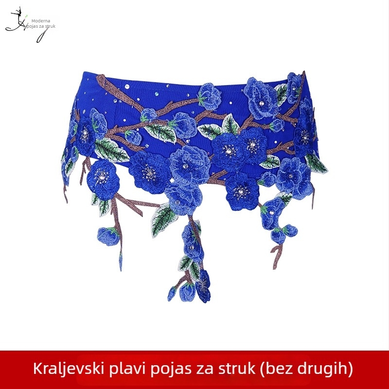 Set za ples trbuha s grudnjakom ukrašenim perlicama za scenske nastupe (Brand: Huayu; Glavni materijal: Spandex; Smjesa kemijskih vlakana; Sezona: Ljeto 2024; Za žene)