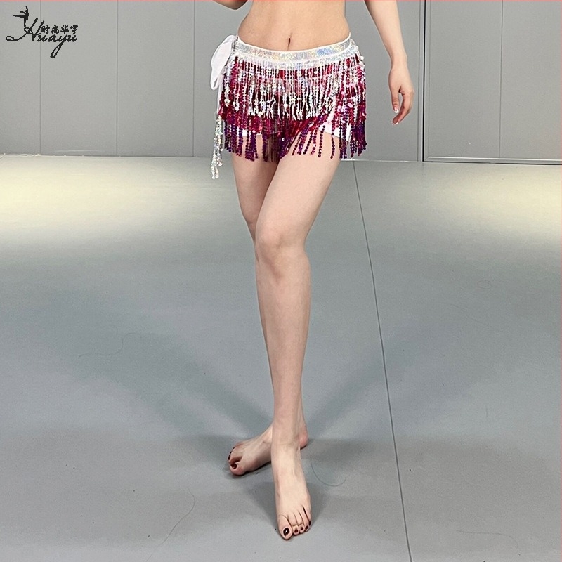 Lanac za struk za belly dance s resicama i pailetama, boemska hip šal od šifona i poliestera, za žene na sceni, proljeće 2025