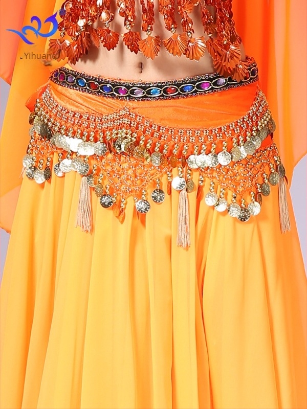 Pojas za Belly Dance s novčićima i resicama, flanel materijal, 100% poliester, ljeto 2022