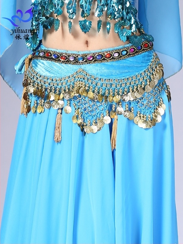Pojas za Belly Dance s novčićima i resicama, flanel materijal, 100% poliester, ljeto 2022