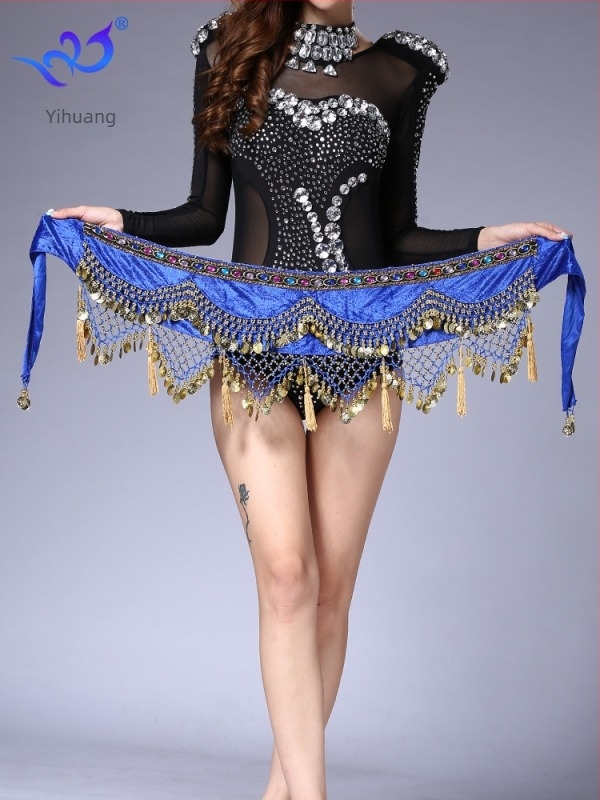 Pojas za Belly Dance s novčićima i resicama, flanel materijal, 100% poliester, ljeto 2022