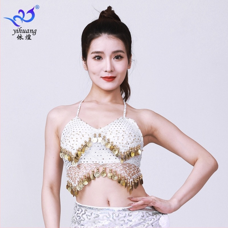 Sjajni halter top za belly dance s resicama (Materijal: poliester + spandeks; Postotak vlakana: 95%+; Spol: Žena; Prigode: Belly dance; Sezona: Proljeće 2025)
