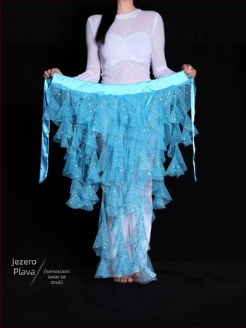 Pojas za belly dance s mrežastom tkaninom, motiv lisice s devet repova, izšiven pojas za struk, egipatski stil za džez ples