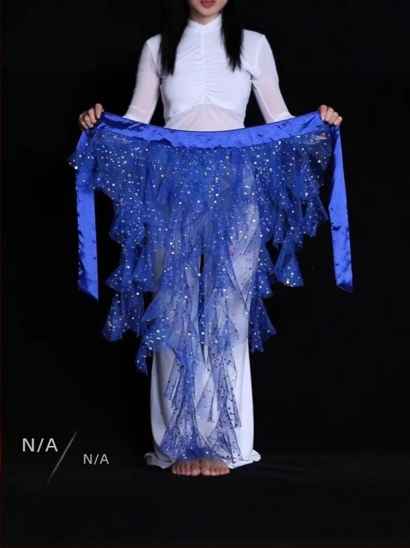 Pojas za belly dance s mrežastom tkaninom, motiv lisice s devet repova, izšiven pojas za struk, egipatski stil za džez ples