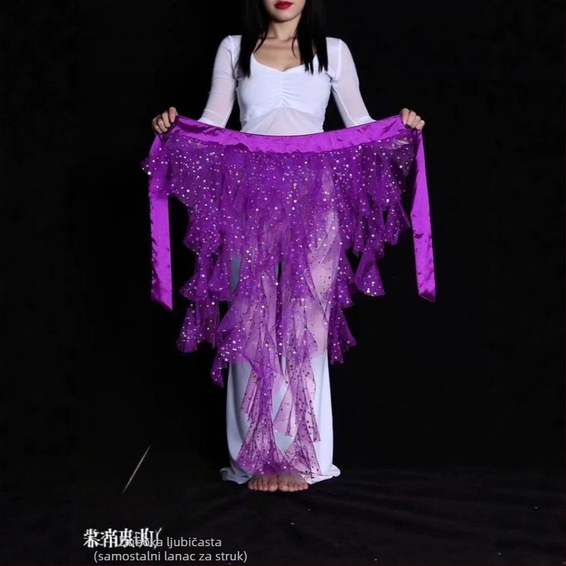 Pojas za belly dance s mrežastom tkaninom, motiv lisice s devet repova, izšiven pojas za struk, egipatski stil za džez ples
