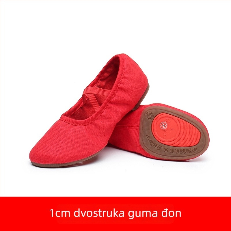 Ženske plesne cipele za odrasle – platneni gornji dio, gumena potplata, za vanjsku upotrebu, za ples trbuha, kineski ples i klasični ples