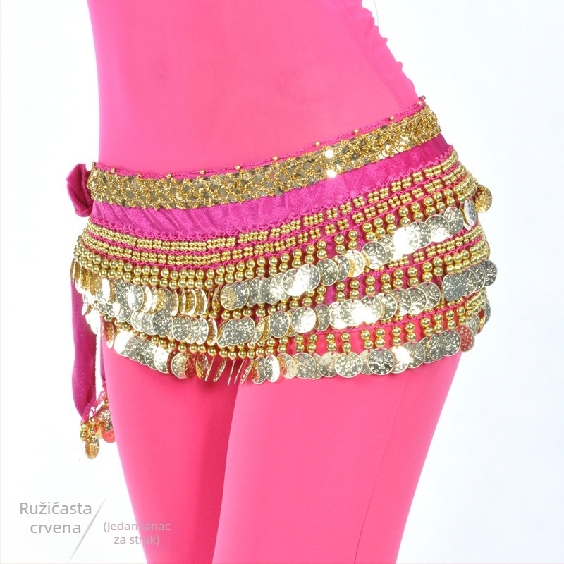 BELLYQUEEN/Dancer pojas za ples trbuha od baršuna, poliester tkanina, unisex