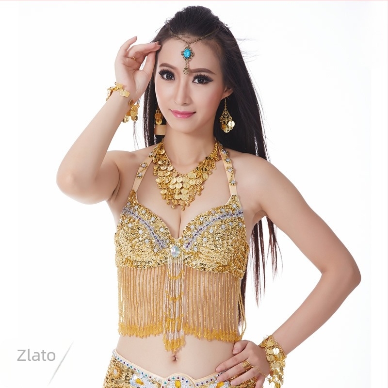 Gornji dio Belly Dance - Jednobojni uzorak, Poliester mješavina, 100% Poliester, Za odrasle žene, Narodni plesni kostim