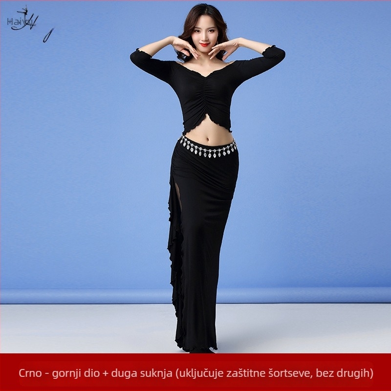 Fashion Huayu set za belly dance: haljina s duljim suknjama od modalnog materijala, 70-80% pamuka, za žene početnice