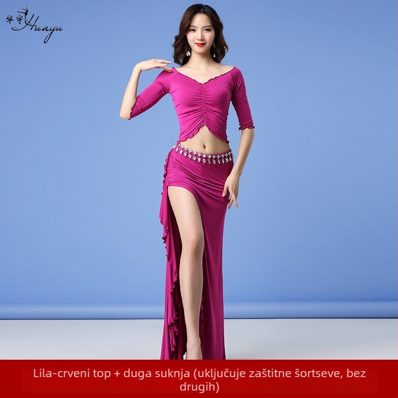 Fashion Huayu set za belly dance: haljina s duljim suknjama od modalnog materijala, 70-80% pamuka, za žene početnice
