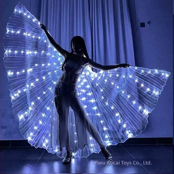 LED krila za belly dance, kostim s 360° velikim krilima leptira, mrežasta tkanina i spandex, unisex