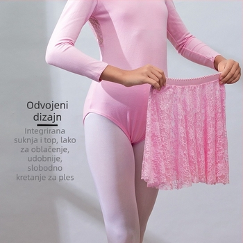 Dječja baletna trening haljina, pamuk–lycra tkanina (95% pamuk), korejski stil, dugi rukav, za djevojčice, jesen 2019, AQL 1.0