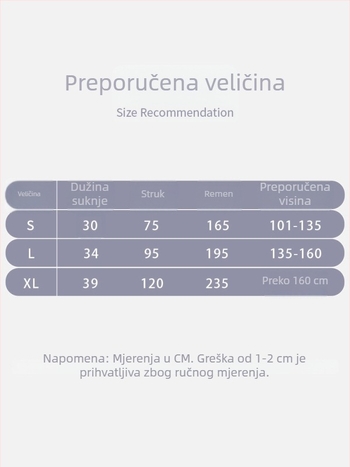 Ženska plesna suknja – kratka baletna probna suknja, jednobojni šifonski model, poliester s podstavom od pamuka