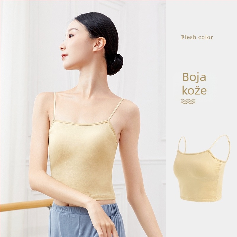 Baletni top s jastučićima za prsa, pamuk materijal 91-95%, pamukasta podstava, za žene