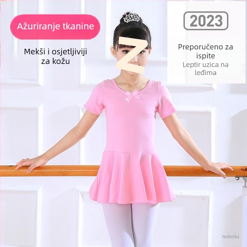 Dječji kostim za ples baleta – etnički stil, odvojeni kompleti za proljeće/ljeto, pamuk tkanina s enzimskim pranjem, za djecu od 8 godina