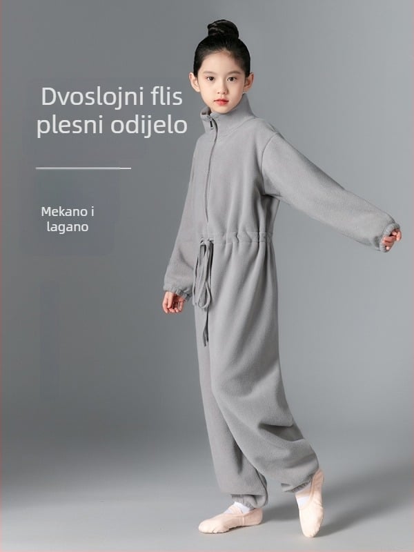 Dječji baletni kombinezon s flisom za jesen-zimu, plesna vježba